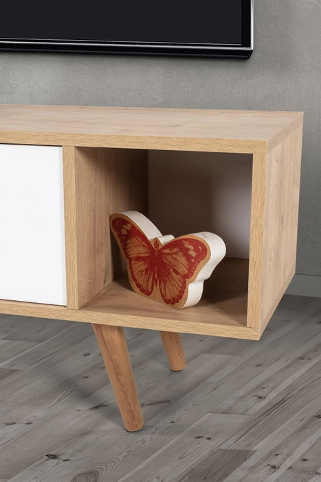 Hanah Home Mesir 3328 Soporte para TV Roble Zafiro y Blanco